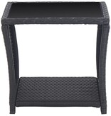 VidaXL 3-delige Bistroset met kussens poly rattan zwart