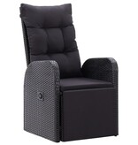 VidaXL 3-delige Bistroset met kussens poly rattan zwart