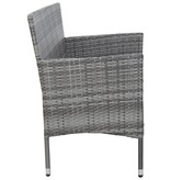 VidaXL Tuinbank 3-zits met kussens poly rattan grijs