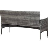 VidaXL Tuinbank 3-zits met kussens poly rattan grijs