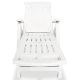 VidaXL Ligstoel met voetsteun kunststof wit