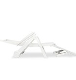 VidaXL Ligstoel met voetsteun kunststof wit