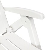 VidaXL Ligstoel met voetsteun kunststof wit