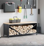 VidaXL Brandhoutrek met houten blad 100,5x35,5x40 cm antracietkleurig