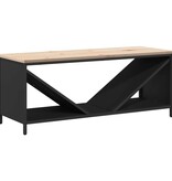 VidaXL Brandhoutrek met houten blad 100,5x35,5x40 cm zwart