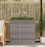 VidaXL Plantenbak verhoogd met 4 potten poly rattan grijs