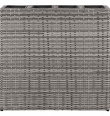 VidaXL Plantenbak verhoogd met 4 potten poly rattan grijs