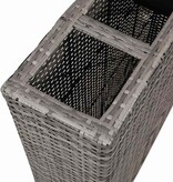 VidaXL Plantenbak verhoogd met 4 potten poly rattan grijs