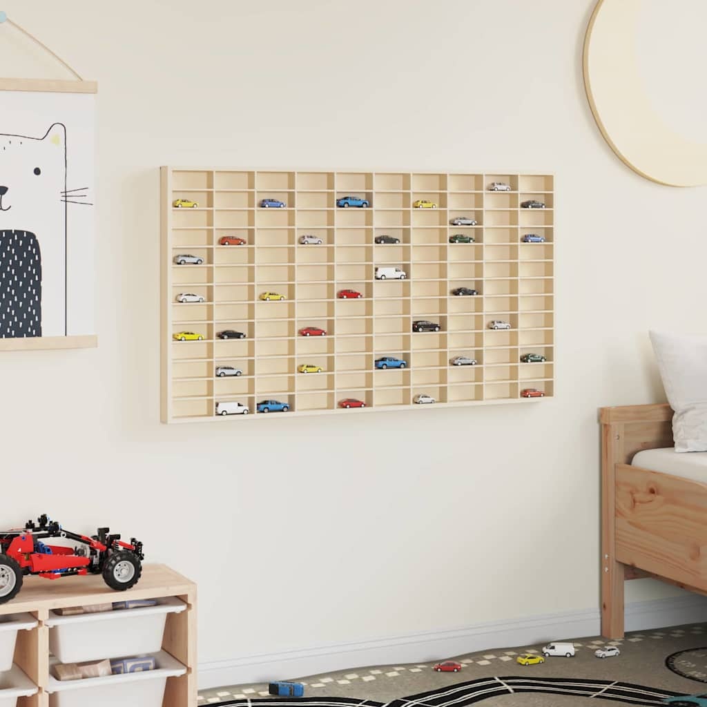 VidaXL Muurdisplaykast met plank Beige 98 x 4,5 x 55 cm Bewerkt hout