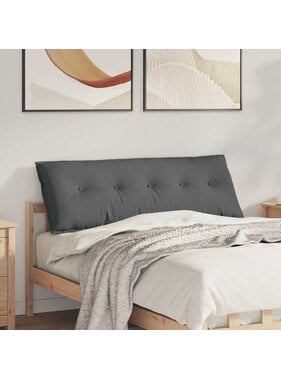 VidaXL Rugkussen Donkergrijs 140 x 19 x 50 cm Stof