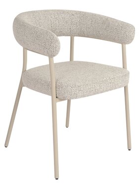 House Nordic ApS Trivio Eetkamerstoel - Zand, Staal/Stof/Multiplex, 56x57,5x77 cm - Set van 2