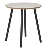 House Nordic ApS Aalst Bijzettafel - Staal, MDF, Zwart, Beige - Ø40x40 cm