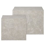 House Nordic ApS Praagse salontafelset - Beige, marmerlook, MDF, decorpapier, set van 2