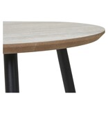 House Nordic ApS Aalst Bijzettafel - Staal, MDF, Zwart, Beige - Ø40x40 cm