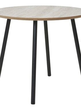 House Nordic ApS Aalst Salontafel - Zwart/Beige, Staal, MDF, Ø55x45cm