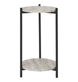 House Nordic ApS Leuven Bijzettafel - Zwart/Beige, Staal, MDF, Ø27x46cm