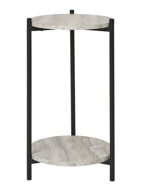 House Nordic ApS Leuven Bijzettafel - Zwart/Beige, Staal, MDF, Ø27x46cm