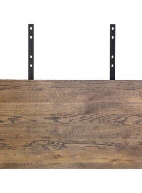 House Nordic ApS Verlengplaten voor 3 meter Toulon tafel - Wave Edge - Gerookt, Eiken/Staal, 100x50x4 cm - Set van 2