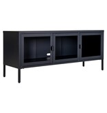 House Nordic ApS Brisbane TV-meubel - Zwart, Staal/Glas, 130x40x55 cm
