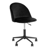 House Nordic ApS Geneve Bureaustoel - Zwart fluweel, zwarte poten, 55x55x73 cm