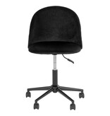 House Nordic ApS Geneve Bureaustoel - Zwart fluweel, zwarte poten, 55x55x73 cm