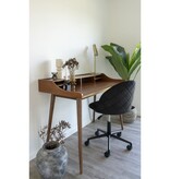 House Nordic ApS Geneve Bureaustoel - Zwart fluweel, zwarte poten, 55x55x73 cm