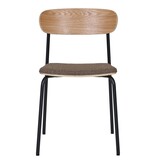 House Nordic ApS Estepona Eetkamerstoel - Naturel/Bruin/Zwart, 51x47x77cm - Set van 2