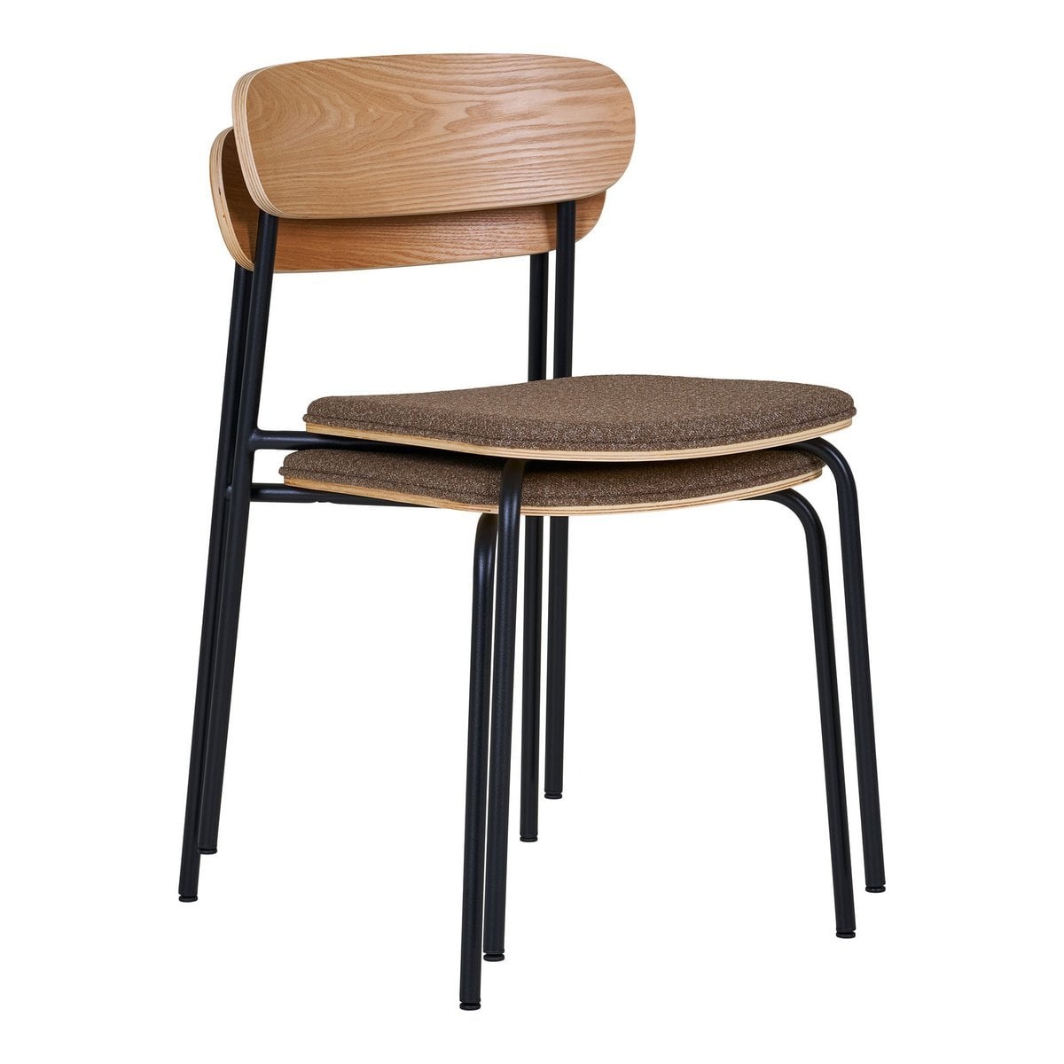 House Nordic ApS Estepona Eetkamerstoel - Naturel/Bruin/Zwart, 51x47x77cm - Set van 2