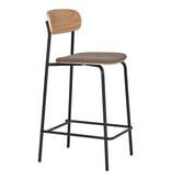 House Nordic ApS Estepona Counter Chair - Natuur/Bruin/Zwart, Staal, Polyester, Multiplex, 49x42,5x95cm - set van 2