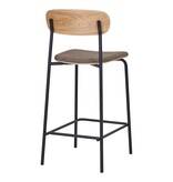 House Nordic ApS Estepona Counter Chair - Natuur/Bruin/Zwart, Staal, Polyester, Multiplex, 49x42,5x95cm - set van 2