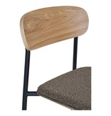 House Nordic ApS Estepona Counter Chair - Natuur/Bruin/Zwart, Staal, Polyester, Multiplex, 49x42,5x95cm - set van 2