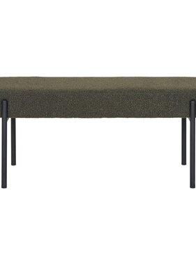 House Nordic ApS Swindon Bank - Donkergroen, Staal, Stof, Multiplex, 100x36x42.5cm