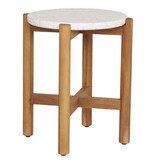 House Nordic ApS Terracina Bijzettafel - Natuurlijk/Wit, Acacia/Terrazzo, ø37x46 cm