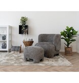 House Nordic ApS Nazare Pouf - Beige, polyester/schuim/multiplex, 53x41x38 cm