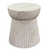 House Nordic ApS Bonn Bijzettafel - Natuurlijk, Fiberclay met groefontwerp, ø37x43 cm