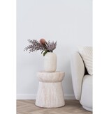 House Nordic ApS Bonn Bijzettafel - Natuurlijk, Fiberclay met groefontwerp, ø37x43 cm