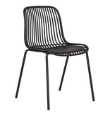 House Nordic ApS Branson Garden Chair - Zwart, stapelbaar, 55x46,5x82 cm - set van 4