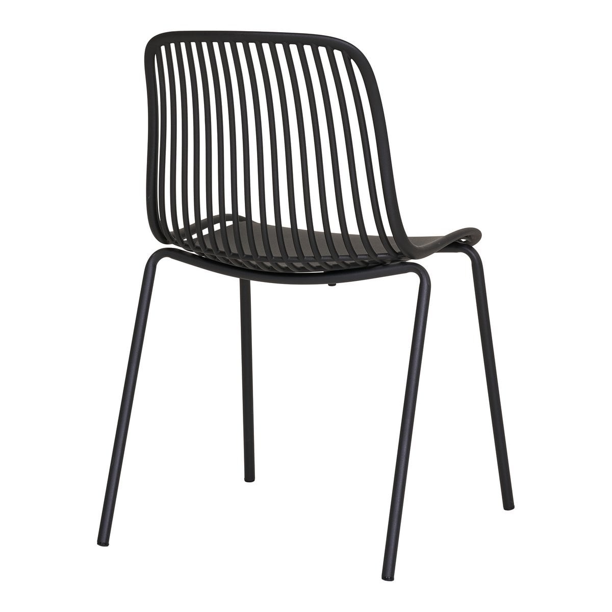 House Nordic ApS Branson Garden Chair - Zwart, stapelbaar, 55x46,5x82 cm - set van 4