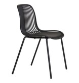 House Nordic ApS Branson Garden Chair - Zwart, stapelbaar, 55x46,5x82 cm - set van 4