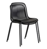 House Nordic ApS Branson Garden Chair - Zwart, stapelbaar, 55x46,5x82 cm - set van 4