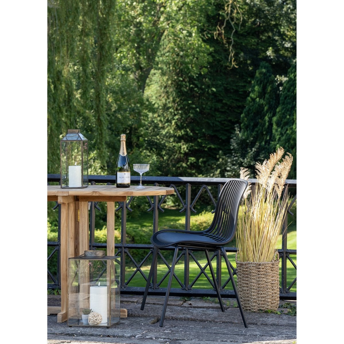 House Nordic ApS Branson Garden Chair - Zwart, stapelbaar, 55x46,5x82 cm - set van 4