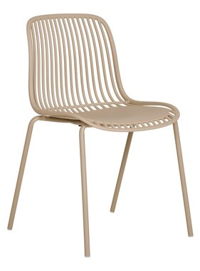 House Nordic ApS Branson Garden stoel - zand, stapelbaar, 55x46,5x82 cm - set van 4