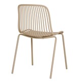 House Nordic ApS Branson Garden stoel - zand, stapelbaar, 55x46,5x82 cm - set van 4