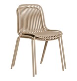 House Nordic ApS Branson Garden stoel - zand, stapelbaar, 55x46,5x82 cm - set van 4