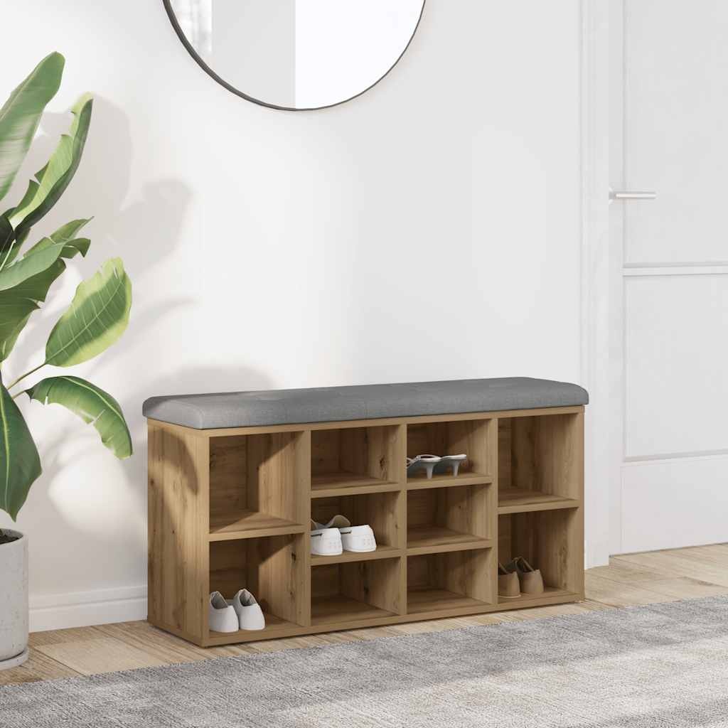 VidaXL Schoenenbank 82x32x45,5 cm bewerkt hout artisanaal eikenkleur