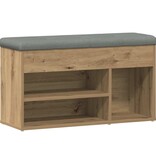 VidaXL Schoenenbank 82x32x45,5 cm bewerkt hout artisanaal eikenkleur