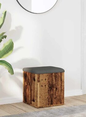 VidaXL Opbergbank 42x42x45 cm bewerkt hout oud houtkleurig