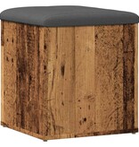 VidaXL Opbergbank 42x42x45 cm bewerkt hout oud houtkleurig