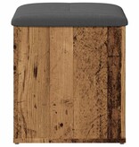 VidaXL Opbergbank 42x42x45 cm bewerkt hout oud houtkleurig