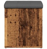 VidaXL Opbergbank 42x42x45 cm bewerkt hout oud houtkleurig